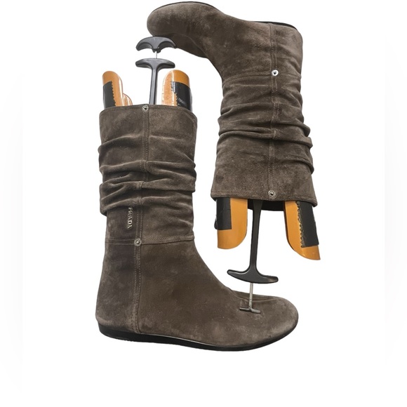 PRADA SPORT
Suede Pleated Accents Slouch Boots size 39 - Picture 2 of 16